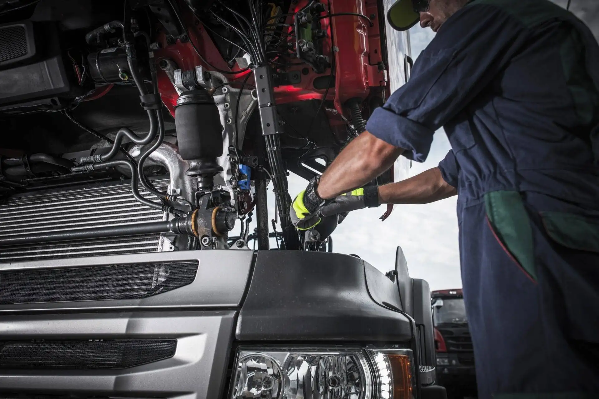 Repairing Broken Semi Truck