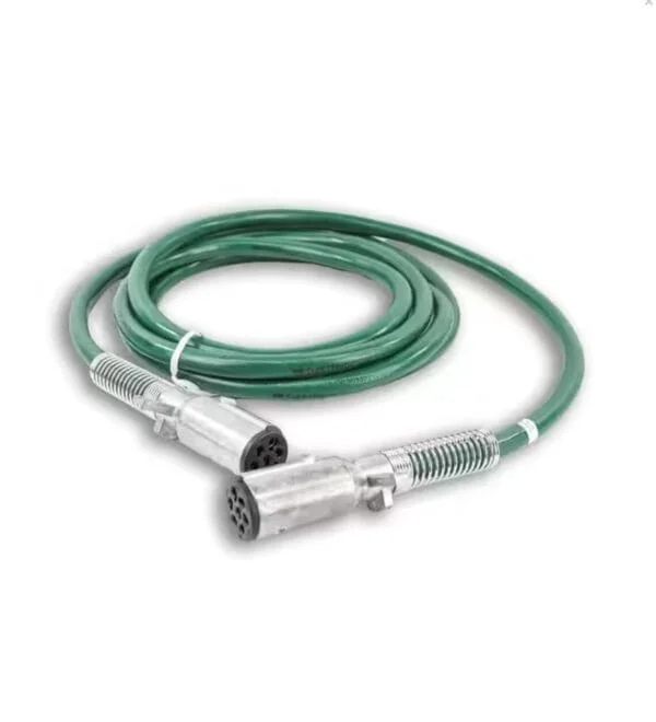 OTR 15" 7-Way Green ABS Straight Electric Power Cable - #OTRA15S |